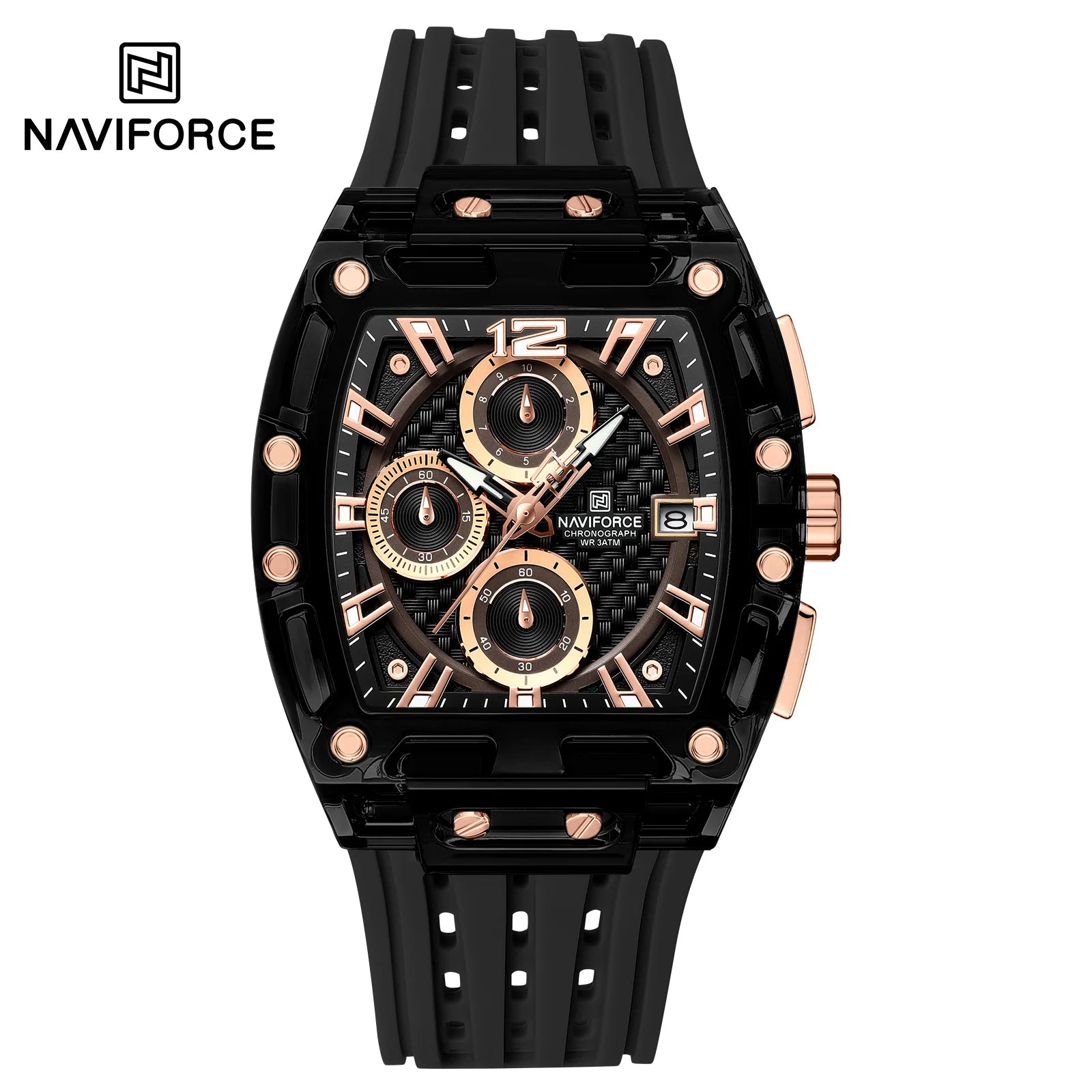 2025 New Design Transparent Tonneau Watch Men Quartz Man Watches Waterproof Luxury Sport Out Door Montre Homme